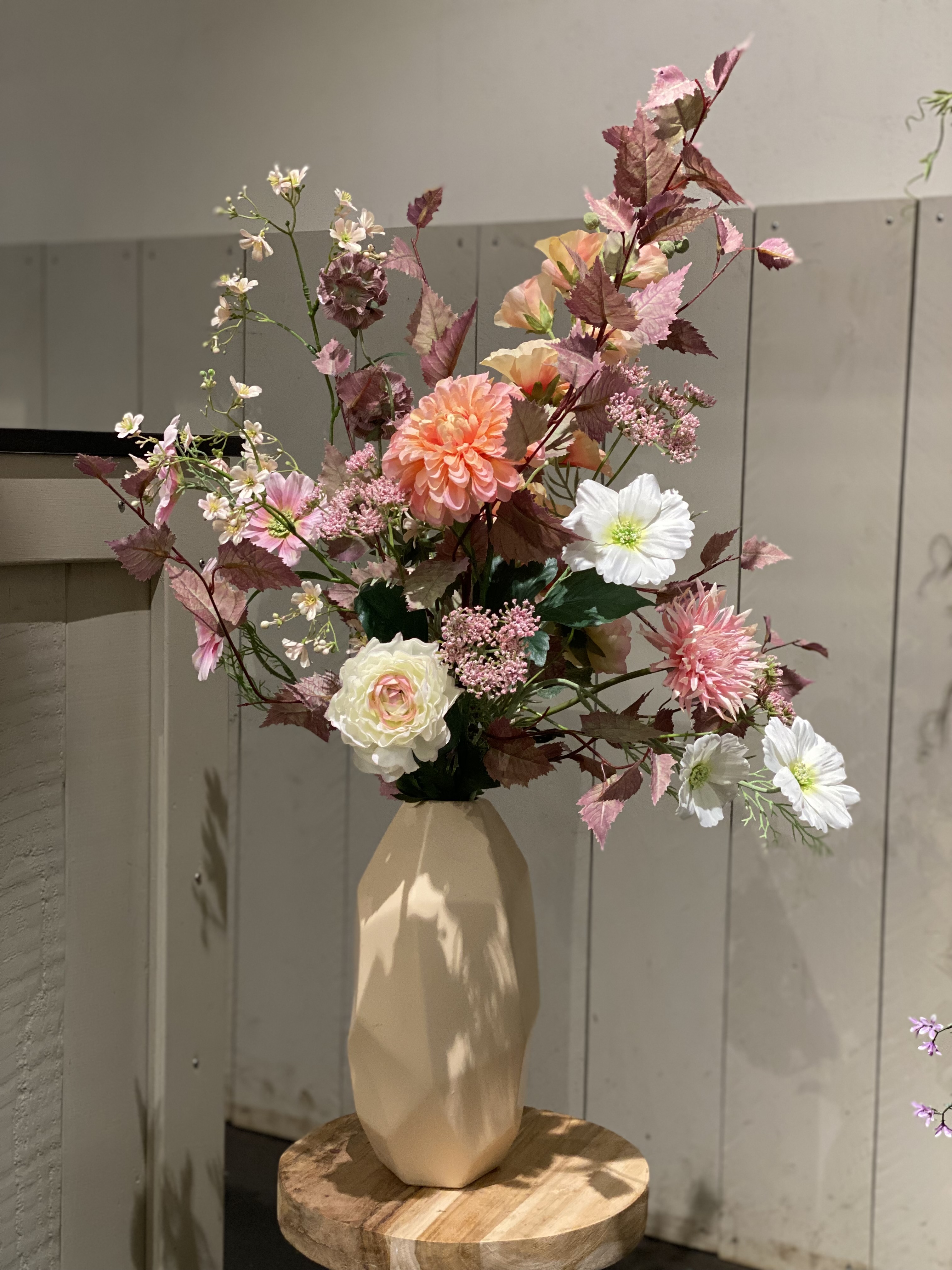 Zijdenboeket zachte bloemenmix 